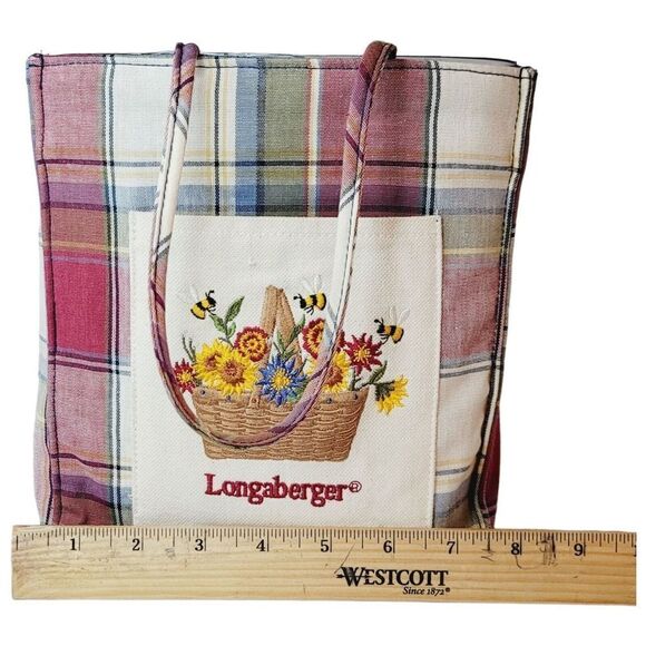 Vintage Longaberger Tote Lunchbag Basket With Flowers Spring - Picture 11 of 11